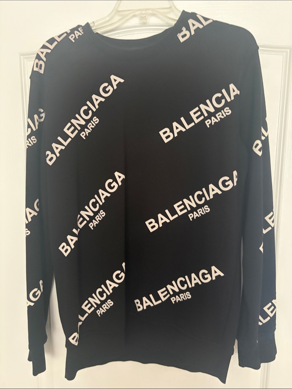 Balenciaga Black Logo All-Over Sweatshirt
